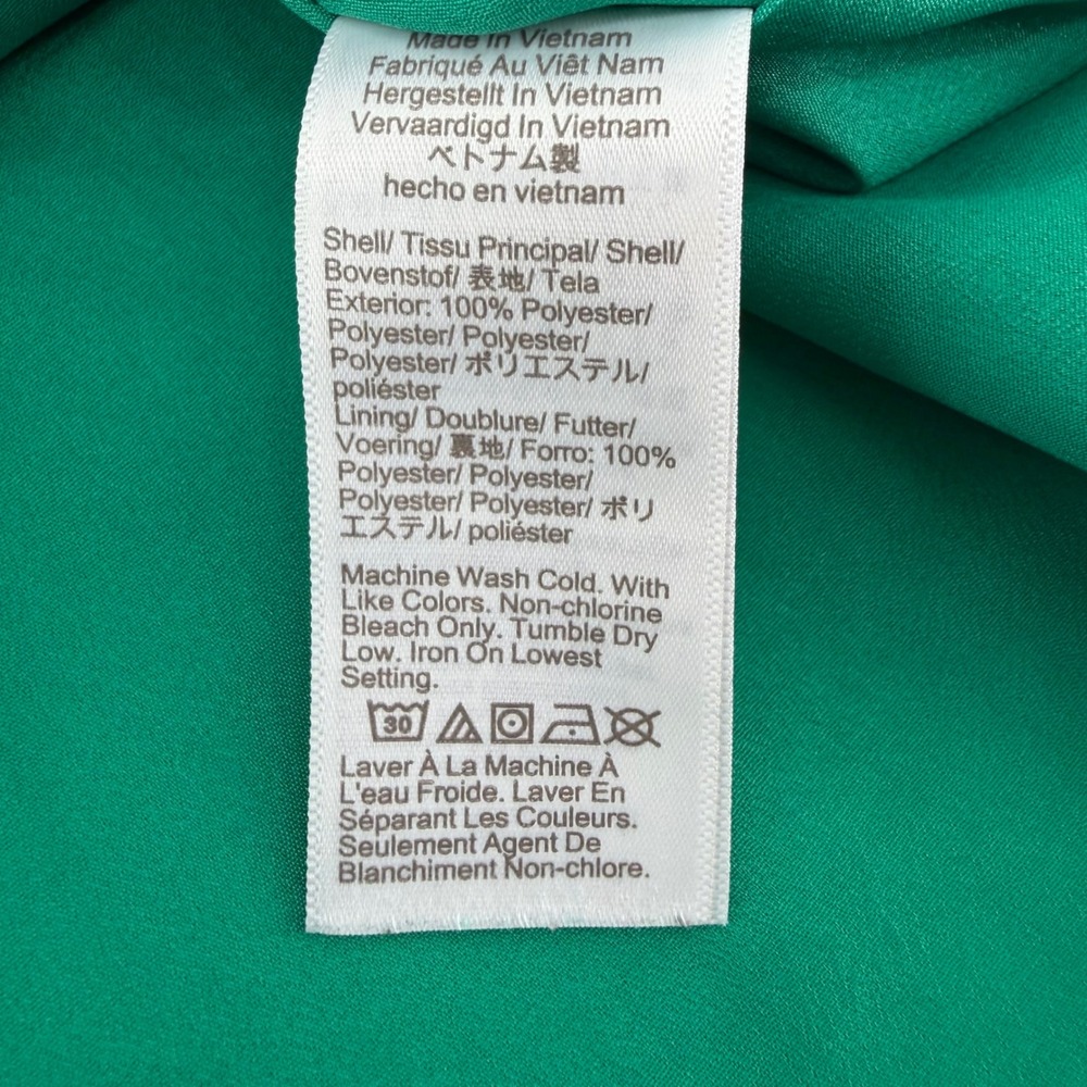 J.Crew Womens S Green Blouse Ruffle Flutter Sleeve Tie Neck Chiffon Top - Picture 4 of 6